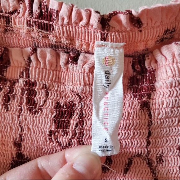 Daily Practice by Anthropologie Smocked Tiered Maxi Lounge Dress Pink Size Small - Picture 6 of 6